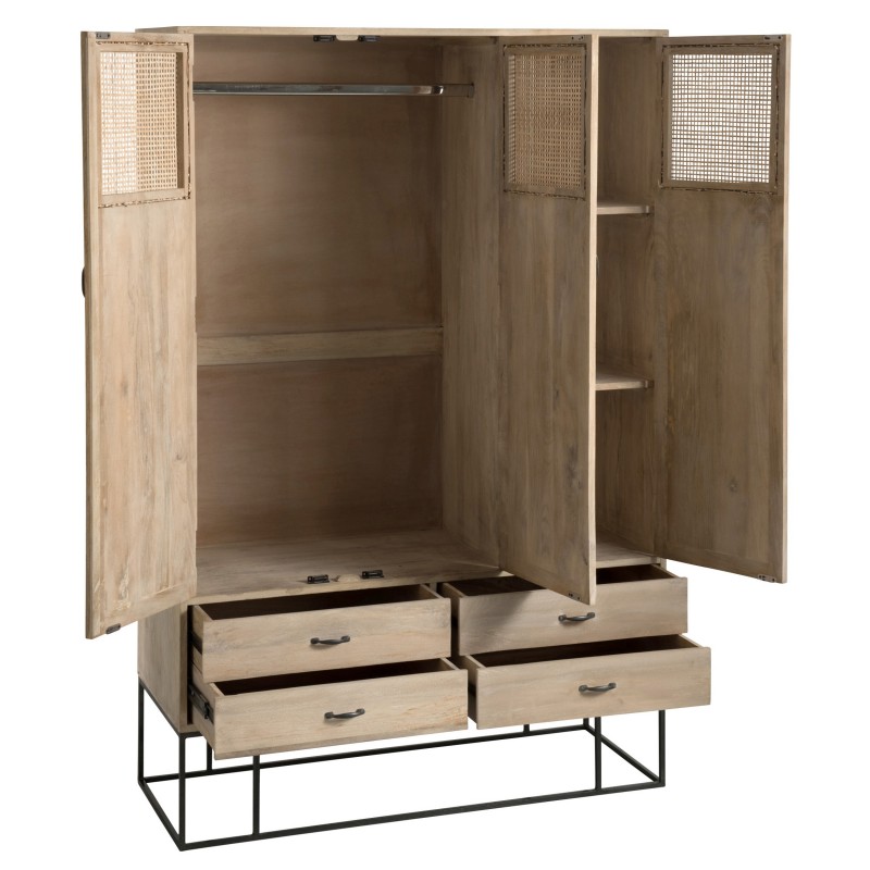 CABINET 7 NATURE MANGO WOOD WITH 3 DOORS 4 DRAWERS - CABINETS, SHELVES